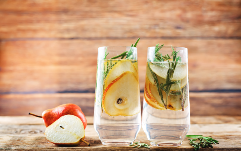 Pear And Ginger-Sage Champagne