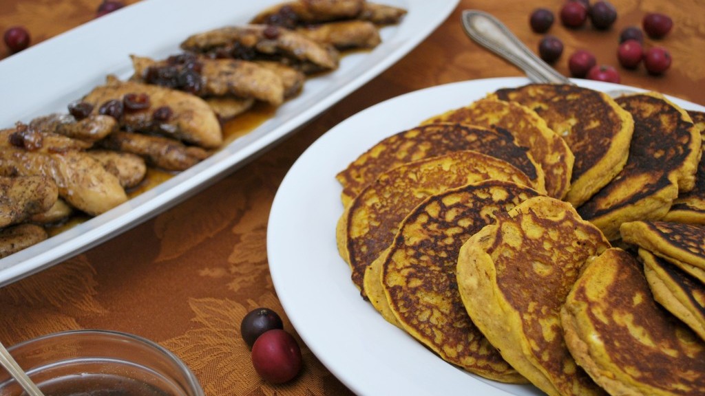 Image of Pumpkin Pancakes and Sticky Maple Peppered Chicken