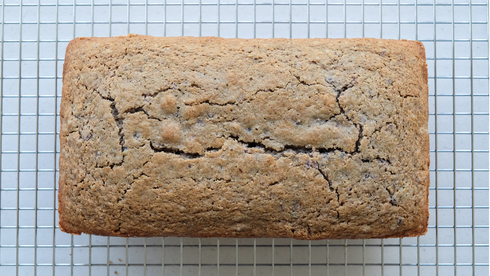 Sweet potato bread cooling on rack