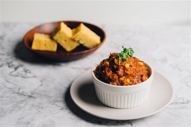 Image of Vegetarian Chili and Cornbread