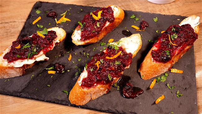 Image of Cranberry Orange Crostini in an Air fryer
