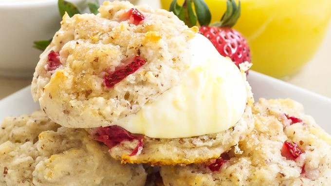 Image of Strawberry Biscuits with Lemon Curd Whipped Cream