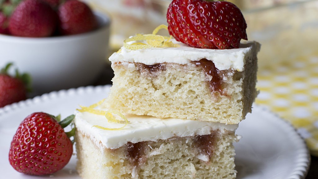 Image of Strawberry Lemonade Poke Cake