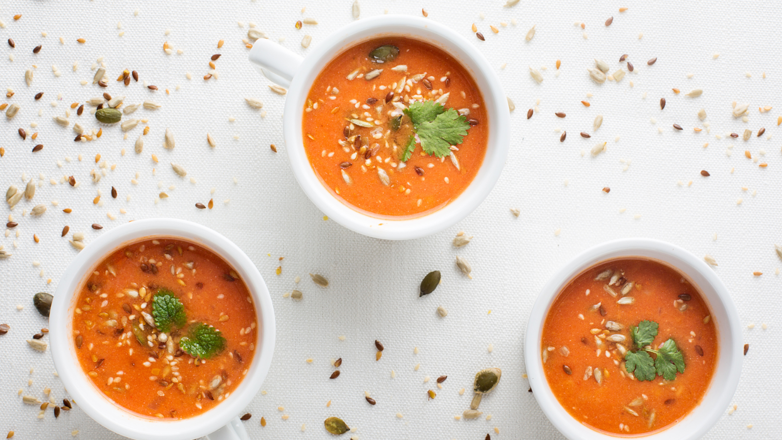 Image of Tomato Soup with Crunchy Seed Topping