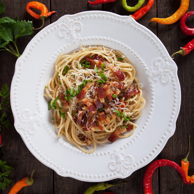 Image of Spicy Jalapeno Fettuccini Carbonara