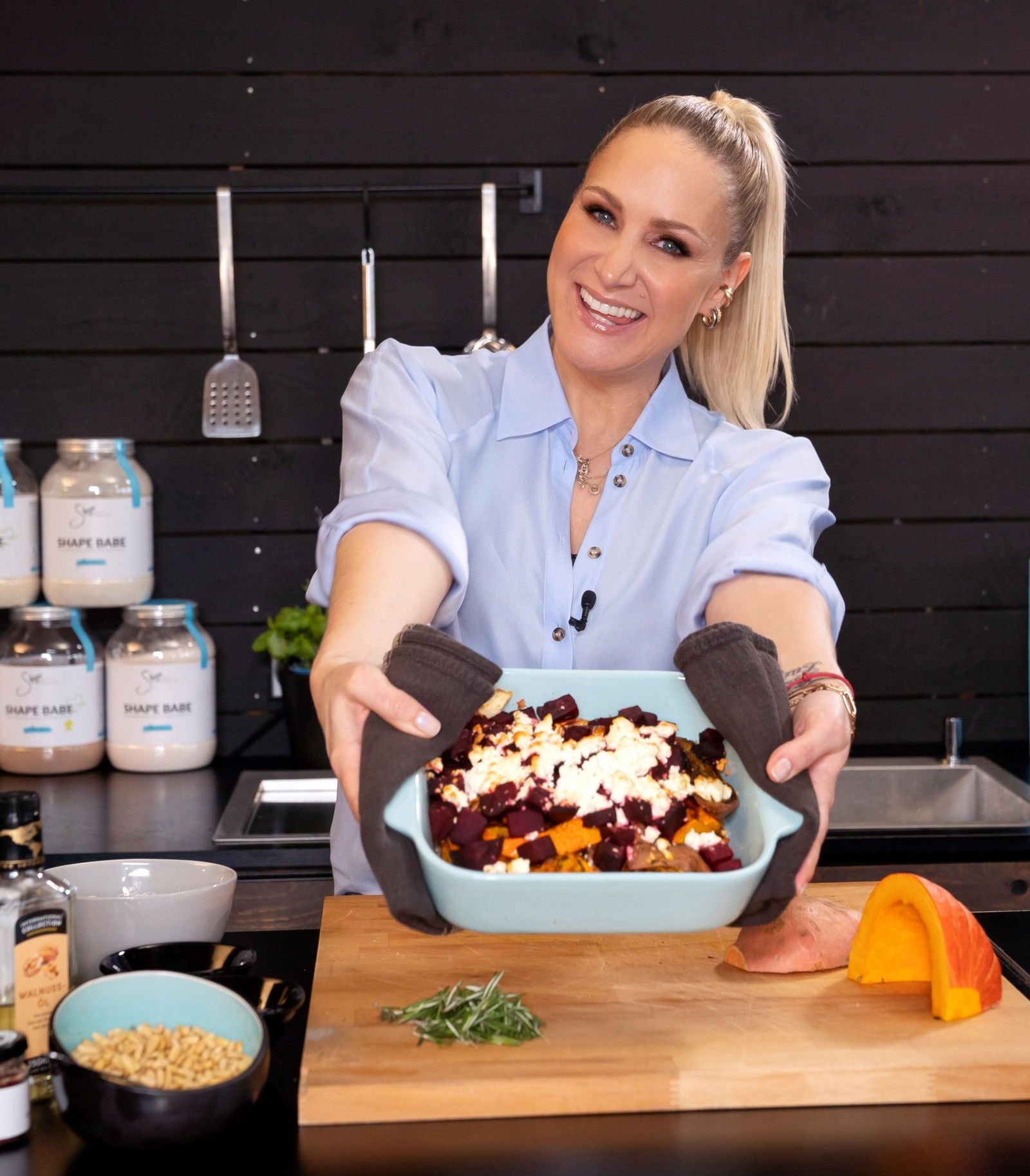 Janine Kunzes&amp;#39; Kürbis- und Süßkartoffelspalten mit Feta und rote Beete ...