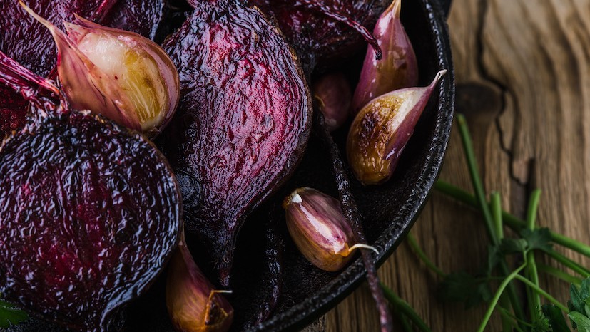 Image of Oven Roasted Garlic And Beetroot