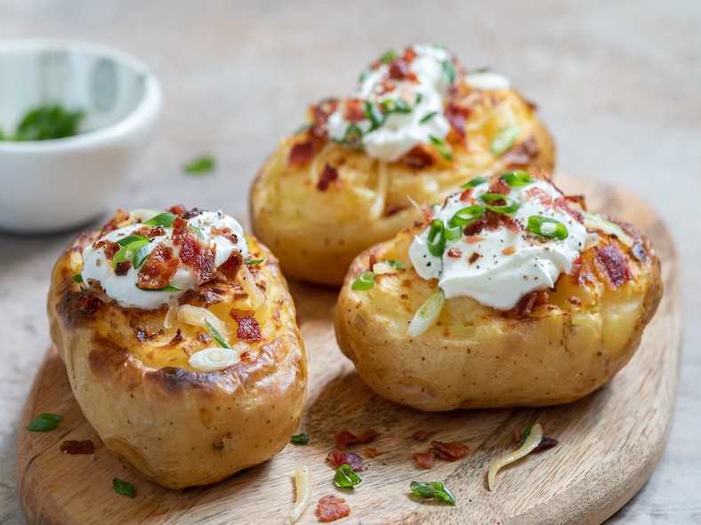 Stuffed Baked Healthy Baked Potato Wedges Cheesy American Beef