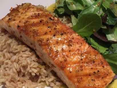 Image of Oven Roasted Salmon with Mustard Vinaigrette