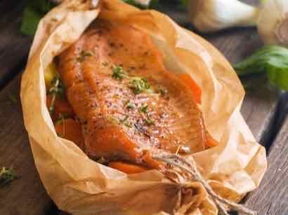 Image of Salmon and Spring Vegetable Bake