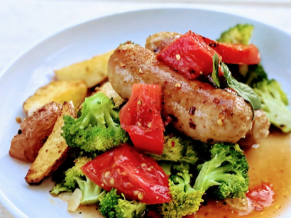 Image of Sausage, Broccoli and Potato One Sheet Pan Dinner