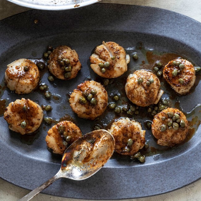 Image of Thyme-Seared Scallops with Capers & Lemon