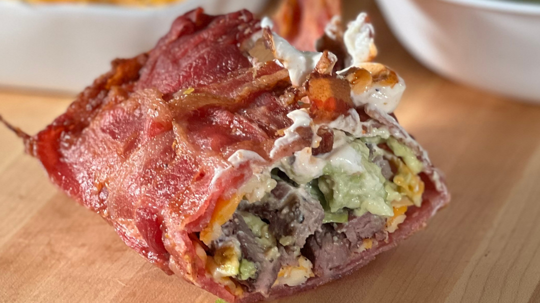 Image of Tacos avec une coquille de bacon