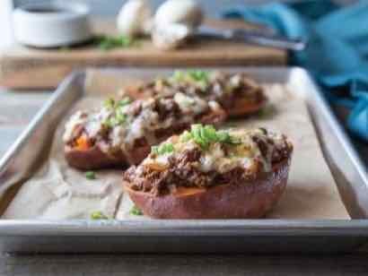 Image of Turkey and Mushroom Barbecue Stuffed Sweet Potatoes