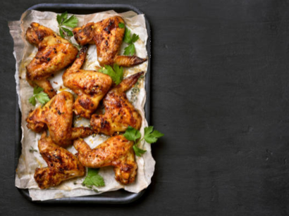 Image of Grilled Buffalo Wings with Romaine Ranch and Blue Cheese Dip