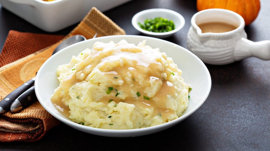 Image of Garlic Mashed Potatoes with Gravy