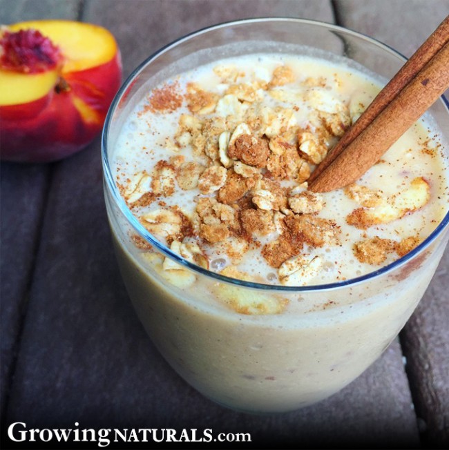Image of Healthy Peach Cobbler Smoothie