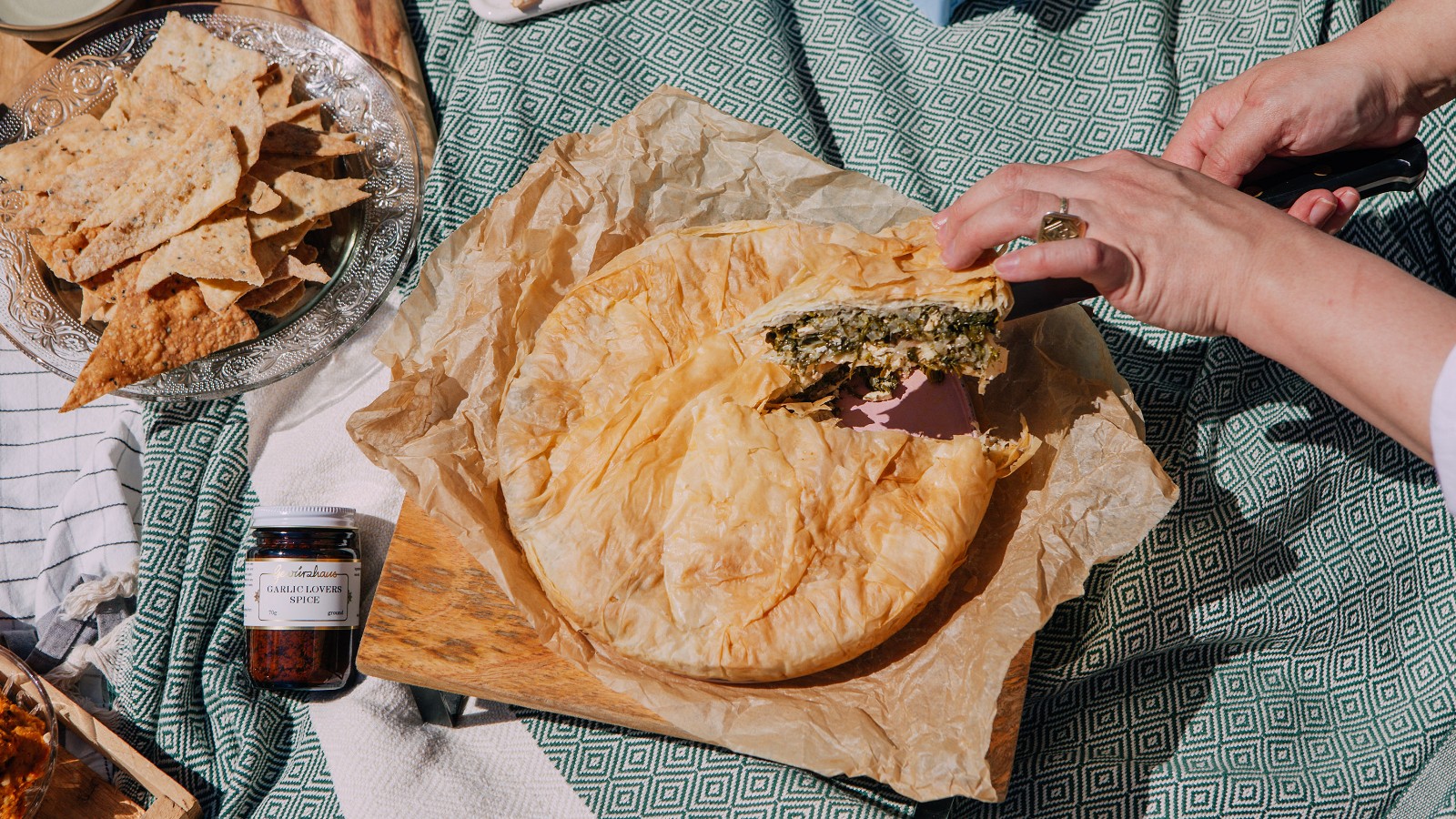 Image of Garlic Lovers' Greens & Cheese Pie