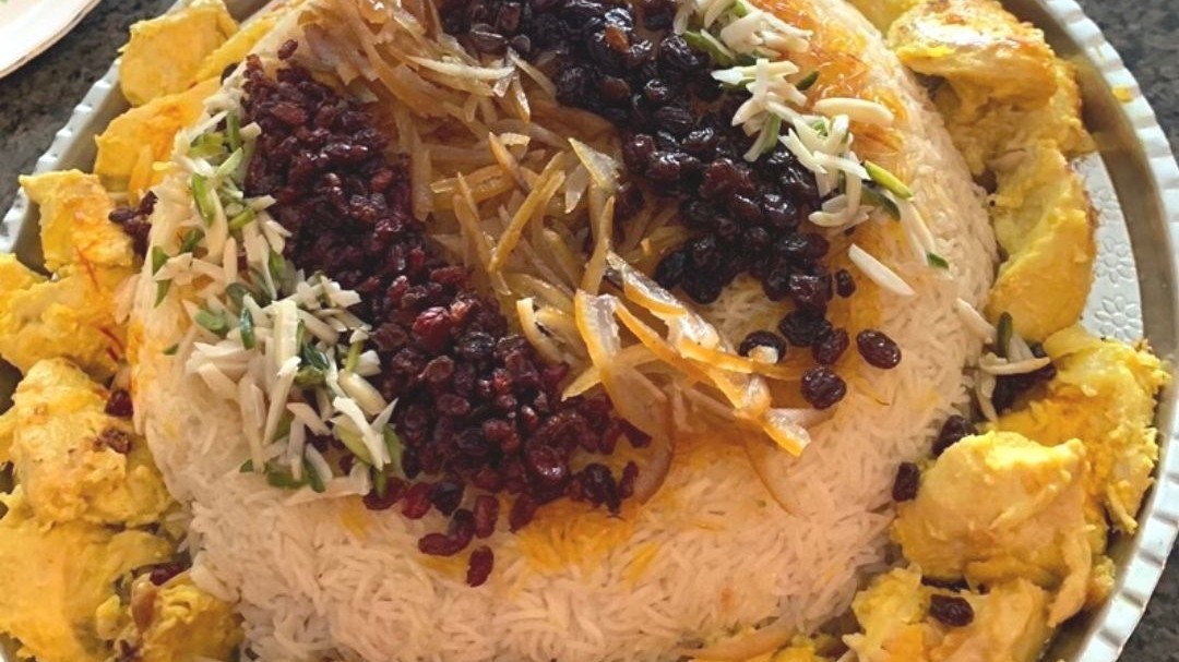 Image of Authentic Persian Jeweled Rice with Saffron Chicken