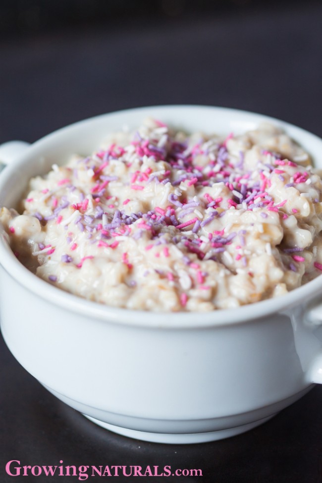 Image of Strawberries and Cream Oatmeal Pudding