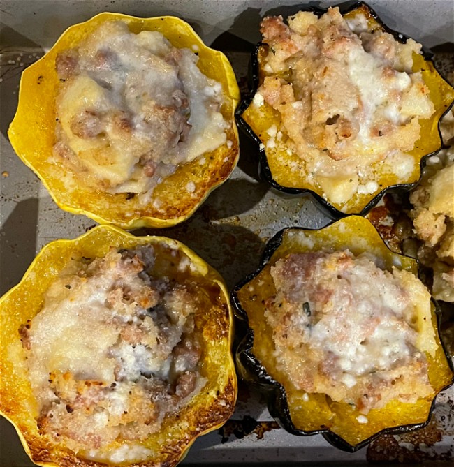 Image of Sausage and Apple Stuffed Acorn Squash