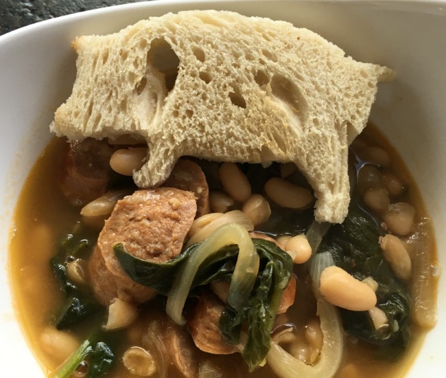 Image of Tuscan White Bean & Sausage Spinach Soup