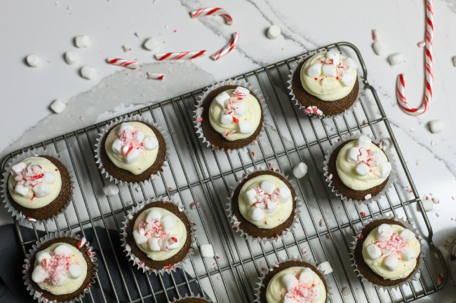 Christmas desert hot chocolate cupcakes recipe