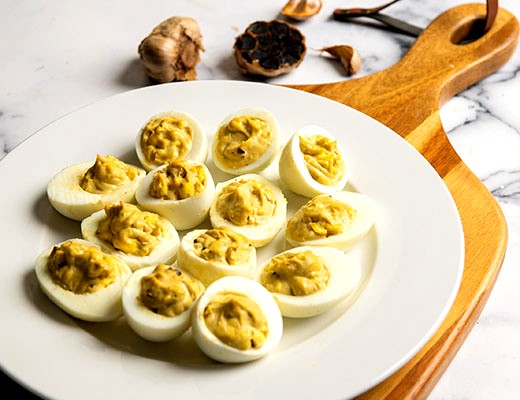 Image of  Classic Deviled Eggs with Black Garlic