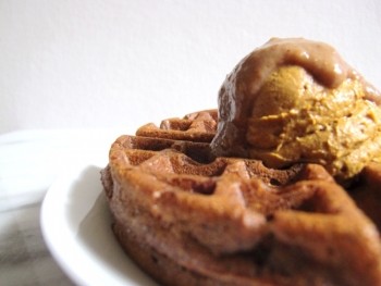 Image of Ancient Grain Waffles with Pumpkin Protein Mousse