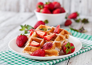 Strawberry Protein Waffles
