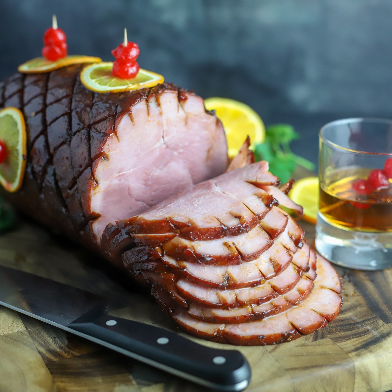 Cherry Bourbon Smoked Pit Ham Recipe | PS Seasoning