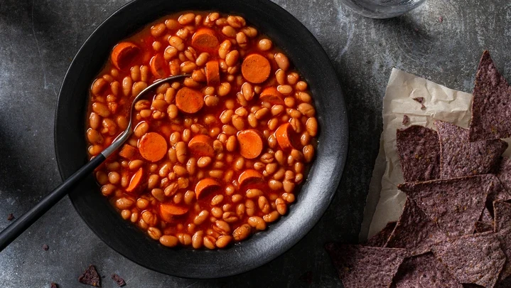 Image of Plant Based Hotdogs and Beans