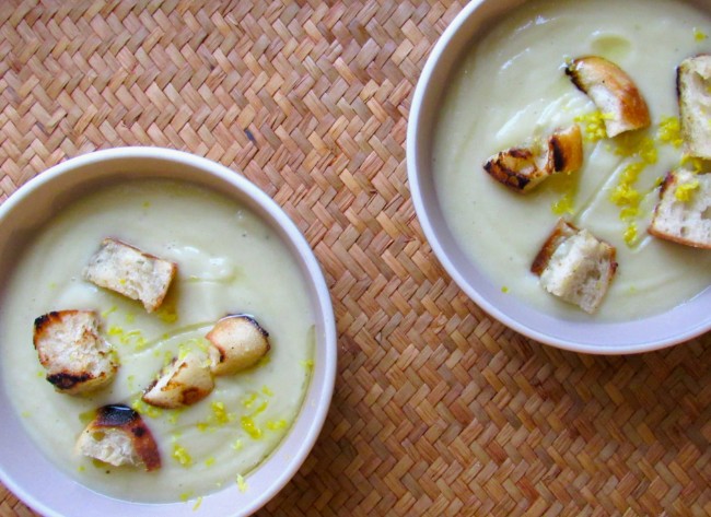 Image of Creamy Cauliflower Soup with Rosemary Olive Oil