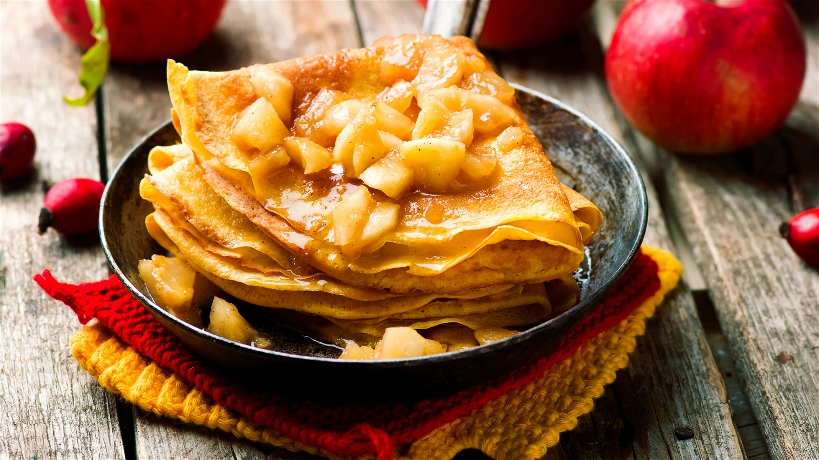 Image of Cinnamon Crepes with Caramelized Apples 