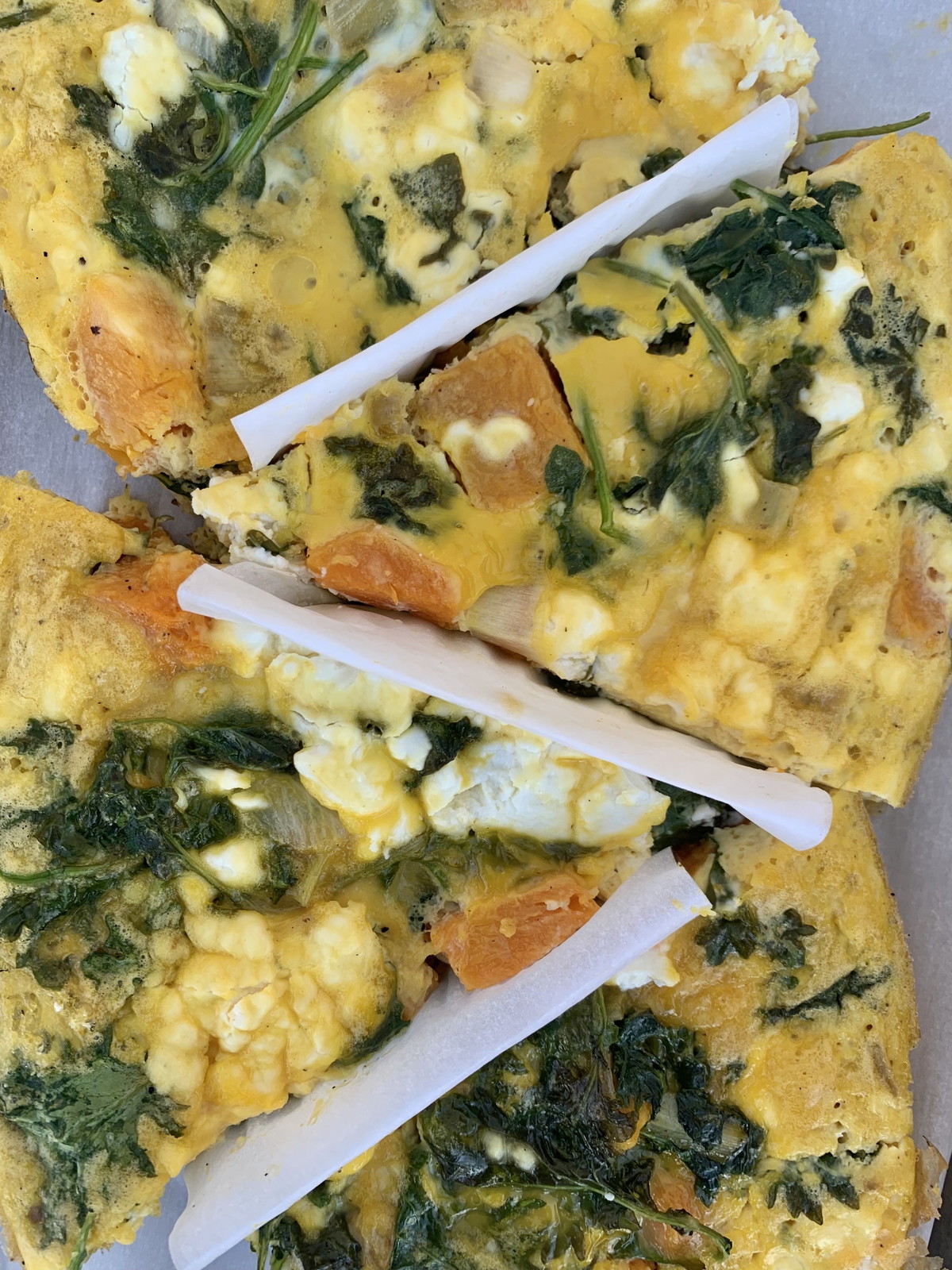 Honeynut Squash, Baby Kale and Goat Cheese Frittata