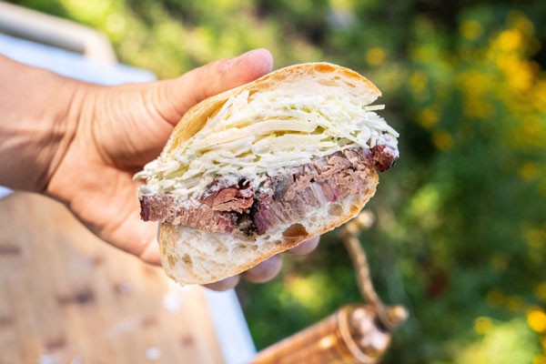 Image of Brisket Sandwiches with Apple-Cabbage Slaw & Creamy Horseradish Dressing