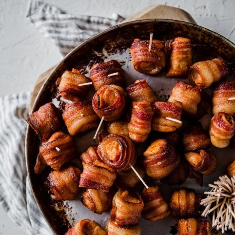 Image of Sweet and Spicy Bacon Wrapped Chicken Bites