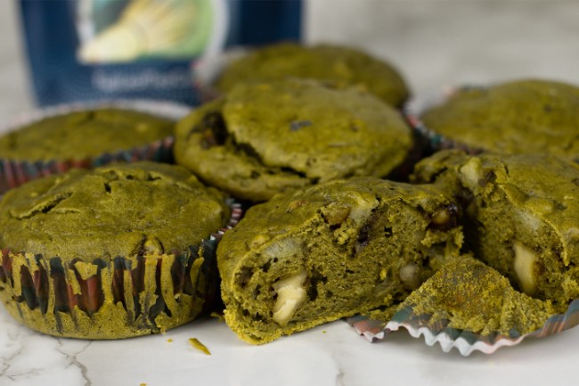 Image of Matcha Banana Walnut Muffins