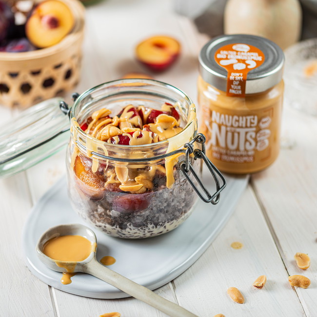 Sweet & Salty Milchreis mit Pflaumenkompott und Salted Caramel