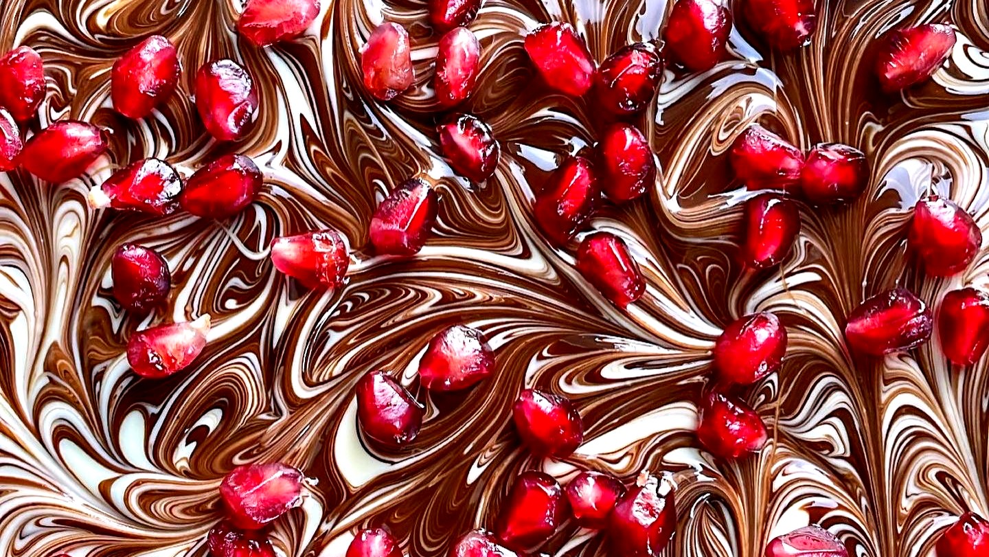 Image of Pomegranate Chocolate Swirl Bark