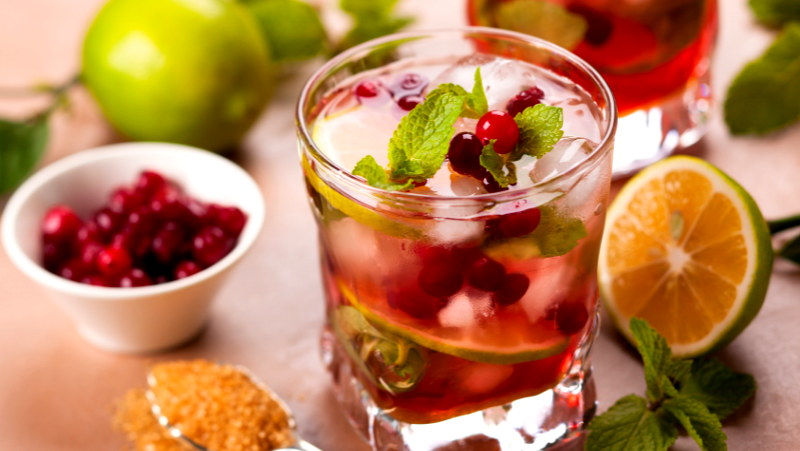 Image of Holiday Cranberry Pomegranate Mojito