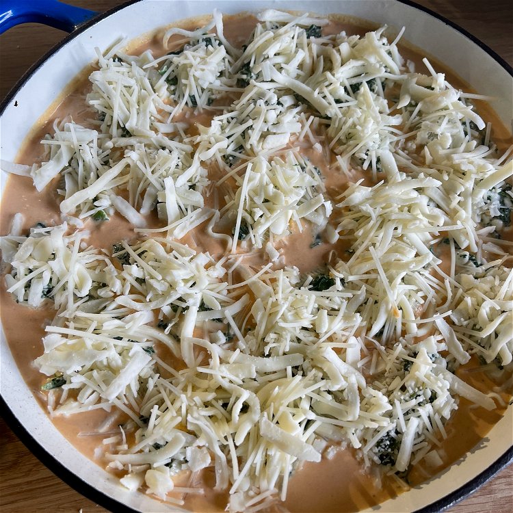 Image of Mix the cheeses together and place a small pile of...
