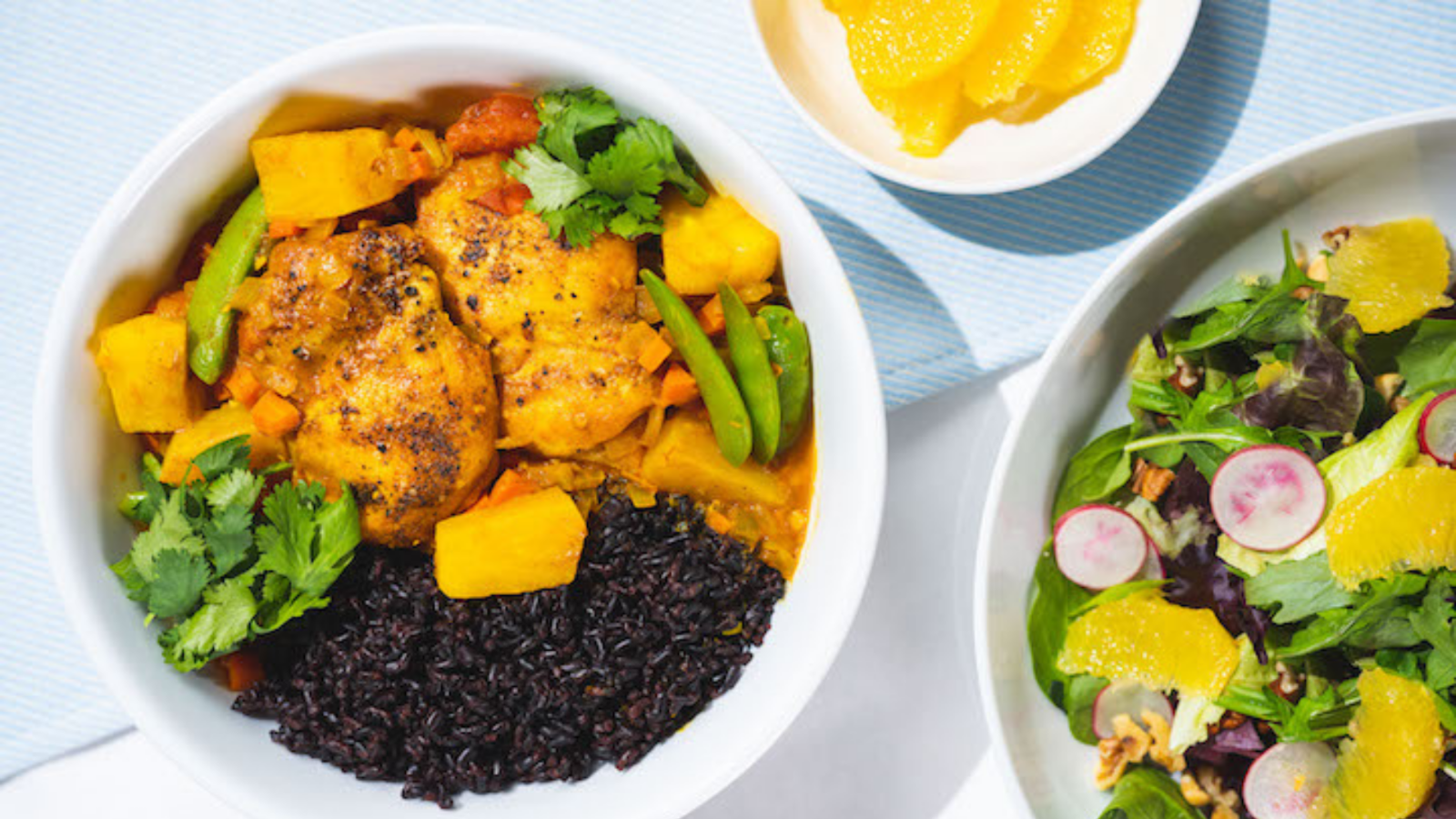 Image of Pineapple Chicken Curry with Orange Ginger Salad