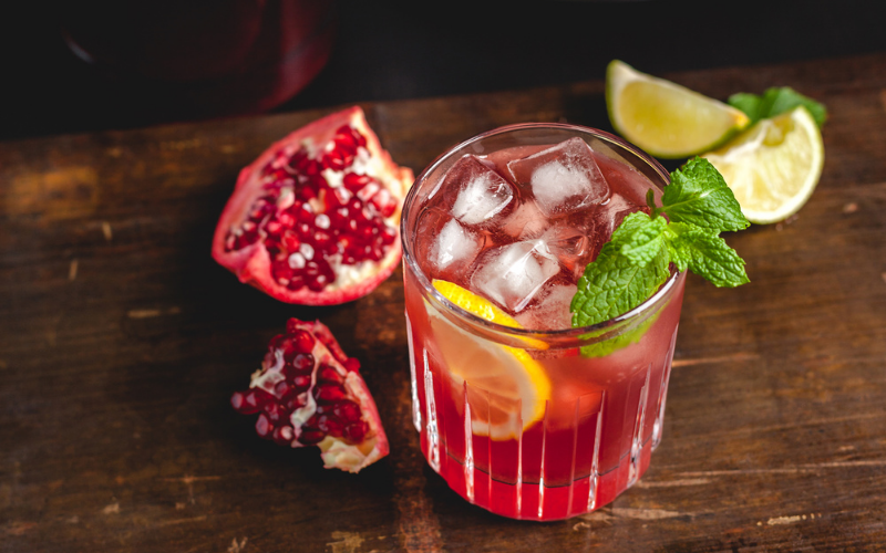Pomegranate Mojito Mocktail