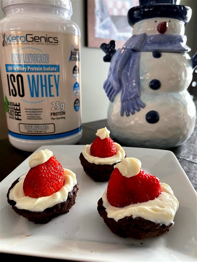 Image of Low Carb - Keto Santa Hat Cheesecake Bites