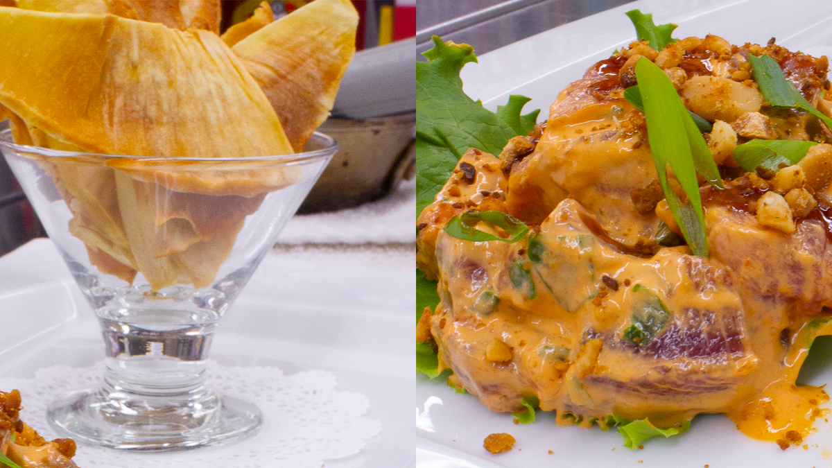 Spicy Ahi Poke with ʻUlu Chips