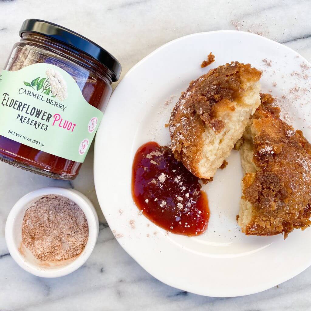 Elderflower Pluot Coffee Cake