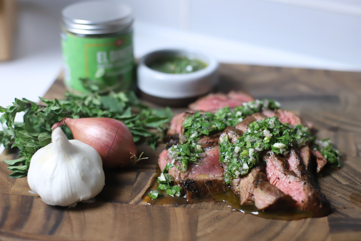 Hatch Chili Flank Steak with Chimichurri