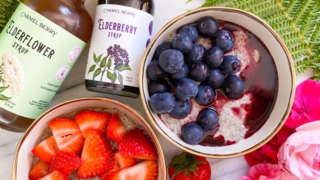 Image of Elderberry or Elderflower Chia Pudding