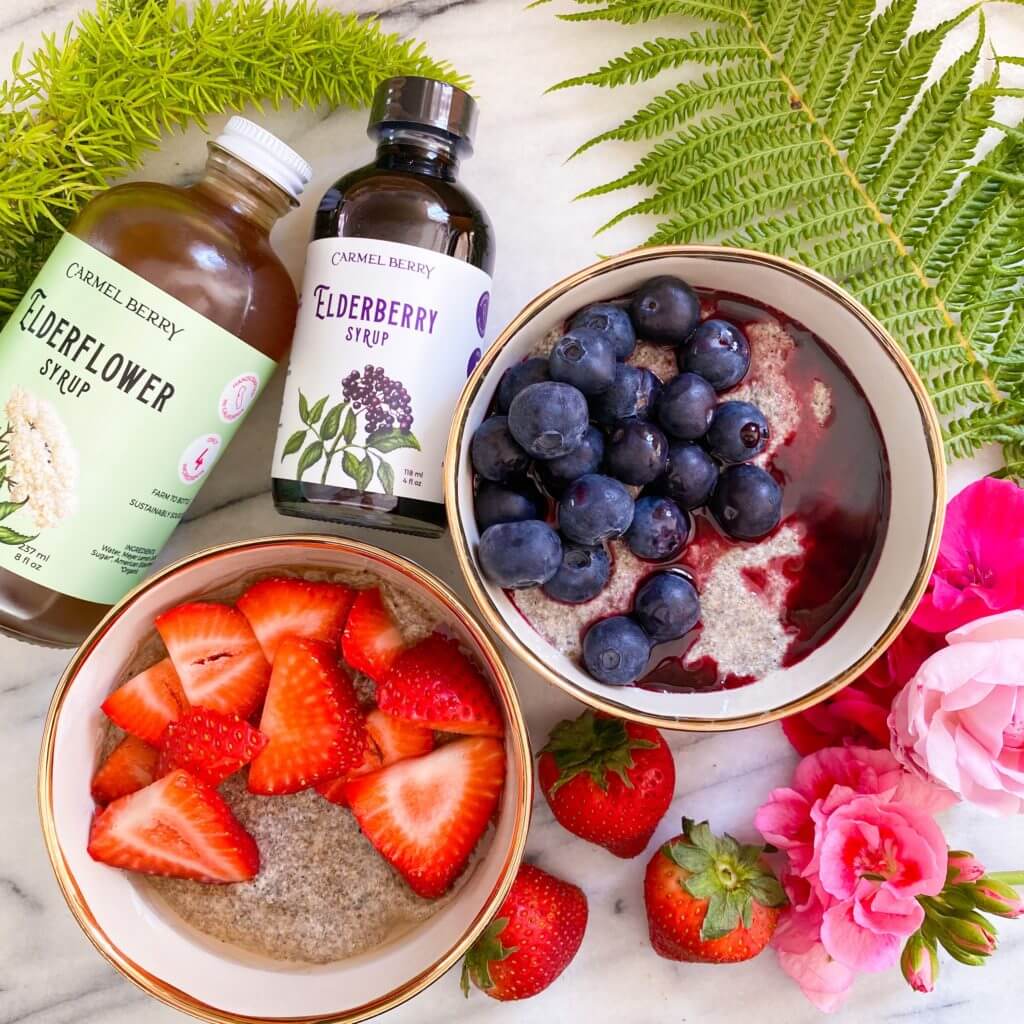 Elderberry or Elderflower Chia Pudding